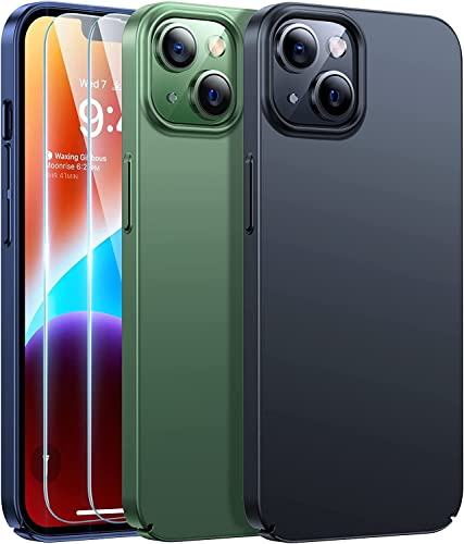 TORRAS Meister der Dünnheit für iPhone 13 Mini Hülle [mit 2 Schutzglas] Rundumschutz Exzellente Samtiger Griff Handyhülle iPhone 13 Mini Case Schutzhülle Slim Schwarz