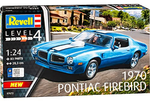Pontiac Firebird Trans Am Coupe Blau mit weissen Streifen 2. Generation 1970-1974 Bausatz Kit 1/24 Revell Modell Auto