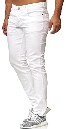 Tazzio Jeans Herren Slim Fit Stretch Jeanshose Hose Denim 16533 (40/34, Weiß)