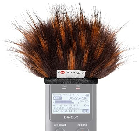 Gutmann Mikrofon Windschutz Fell für Tascam DR-07 MKII FIRE Handgefertigt in Deutschland