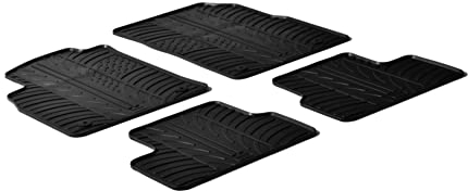 AROBA GL0086S Design Gummi Fußmatten kompatibel mit Opel Astra J Sports Tourer (Kombi) BJ. 12.2009-11.2015 erhöhter Rand 4 TLG Farbe Schwarz Gummimatten Automatten passgenau
