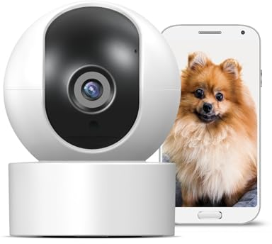 PGST Cámara Wi-Fi interior, 1080P cámara de vigilancia, seguimiento del movimiento con sirena, cámara WiFi con detección humana, audio bidireccional, funciona con Smart Life App