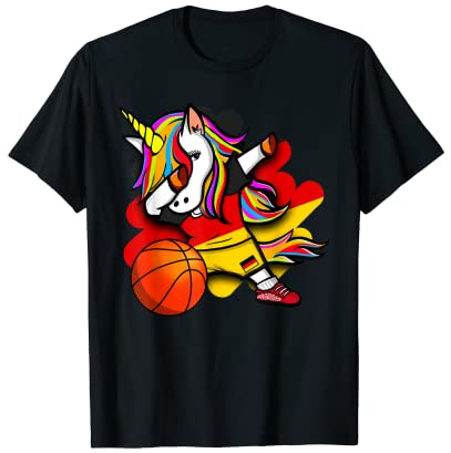 Dabbing Einhorn Deutschland Basketball Fans Trikot Deutschland Flagge T-Shirt