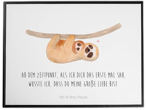 Mr. & Mrs. Panda Schreibtischunterlage Faultier Kind - Geschenk, Mutter, Baby, Schreibunterlage, Faultier Deko, Büroartikel, Schreibtischunterlage
