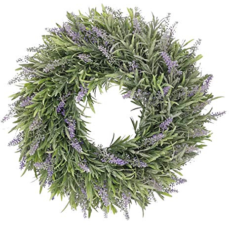 Künstliche Frühlingskränze für Haustür,türkranz frühling Lavendelkranz für Frühlings Sommer Heimdekoration, türkranz handgefertigter Blumenkranz für Wand und Fenster türkranz ganzjährig (D)