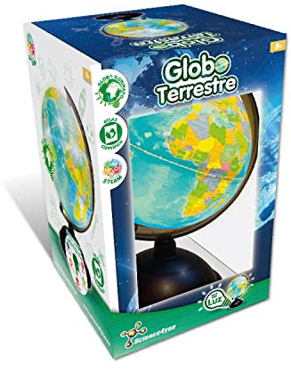 Science4you Globo Terráqueo - Globo Terráqueo en Español con Atlas Científico - Bola del Mundo de 20cm con Luz y Juguete Científico para Niños de 7 a 9 Años