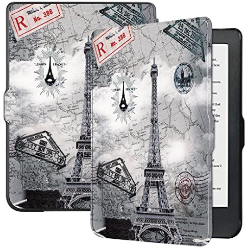 SATURCASE Custodia per Kobo Clara HD, bellissima custodia a libro in pelle PU ultra sottile e leggera con funzione auto sleep/wake (KN-2)