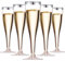 LATERN 50 Pezzi Flute da Champagne con Bordo in Argento, 150ml Bicchieri da Champagne in Plastica Bicchieri da Vino con Gambo Riutilizzabili per Anniversario Matrimonio Giardino Feste (5 x 17cm)