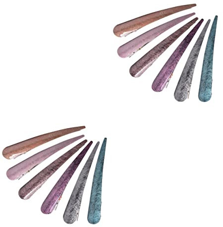 FRCOLOR 12pezzi Fermagli Acrilici Per Stile Simulazione Corno Di Bue Clip Per Coda Di Cavallo Per Donna Accessori Eleganti Per Diverse Colorazioni