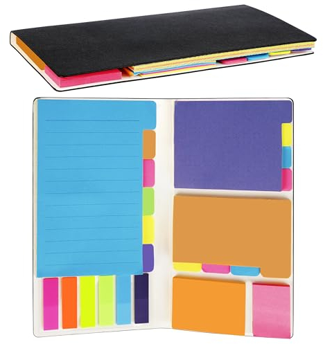 Belle Vous Notizbuch Liniert Journal Buch mit 48 Haftnotizen - 10 x 20 cm - 60 Seiten - Premium Hardcover Tagebuch für Erwachsene mit Recyceltem Kork-Einband für Schule und Büro