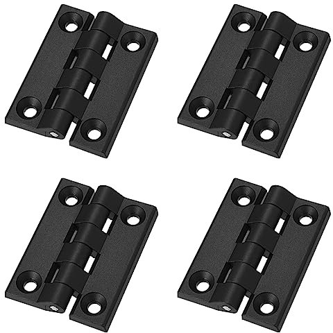 METALLIXITY Adjustable Folding Door Hinges (102mm) 4Pcs, ABS Nylon Hinges - for Gate Closet Door, Black