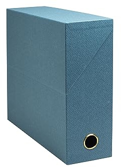 Exacompta 89603E Transferbox Office By Me 9 cm Rückenbreite DIN A4 mit aufgeklebtem Rückenschild ideale Transportbox und perfekt geeignet für die sichere Aufbewahrung Ihrer Ordner Farbe Entenblau