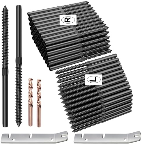 BLIKA 100 Pack 1/8 Black Cable Railing Kit Left &Right Swage Lag Screws