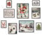 ARPEOTCY Vintage-Weihnachtsposter, Dekoration, Weihnachtsmann, Elch, Winterlandschaft, Wandbilder, Drucke, 9 Stück, inklusive 27,9 x 35,6 cm, maximalistische Winterzimmer-Dekoration,