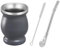 Set Mate, Taza de Mate, con Pajita y Brocha, Adecuado para el Hogar, la Escuela y la Oficina, Gris