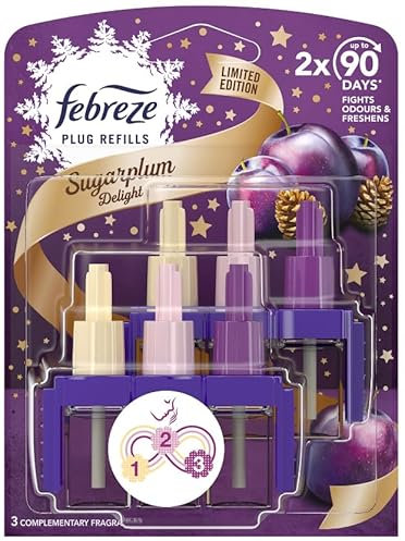 3volution Plug In Refill Bundle - Sugarplum Delight Pack of 2 x 20ml Plug in Air Freshener Diffuser Refills. Air Fresheners for Home with Topline Card. Scent Booster Room Spray Fragrance