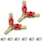 Bwintech 2 Pcs 10mm 3 Weg Messing Schlauch Barb Kugelhahn, Y Form 2 Schalter Absperrventil Fitting mit 6 Pcs Schlauchschellen