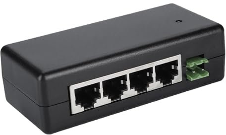 4-Port POE Power Supply Module Adapter - Gigabit Ethernet Desktop Switch for ip Camera - International Safety Standards Compatible