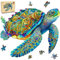 Mys Aurora Wooden Puzzles, Sea Turtle 200 Piece Jigsaw Puzzles,Unique Animal Shape Wooden Puzzles for Adults and Kids, Colorful Puzzles Gift for Family Game and Home Decor 28.5x23.4cm