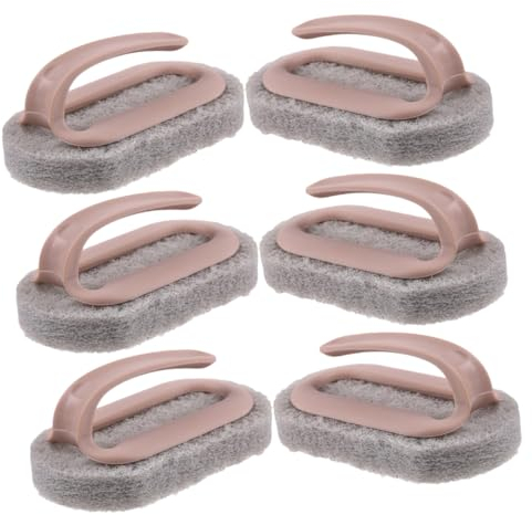minkissy 6pcs Pp Scrubbers Cleaning Brush Kitchen Bathroom Tile Pan Dish Wash Sponge Handle for Bathtub