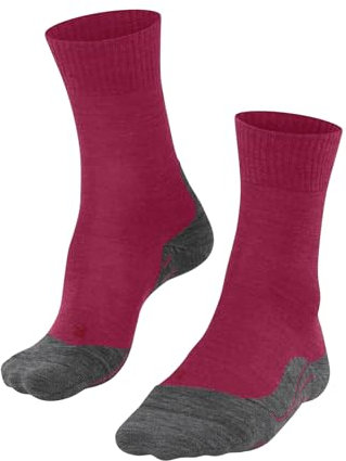 FALKE Femme Tk5 Wander W So Laine Chaussettes De Randonnée, Rose Rose/Grey 8560, 37-38 EU