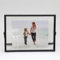 LEEMASING Schwebender Bilderrahmen, Metall, Glas, Tischplatte, Schreibtisch-Display für Valentinstag, Hochzeit, Zuhause oder Büro, passend für 17,8 x 12,7 cm große Fotos (schwarz, 17,8 x 12,7 cm)