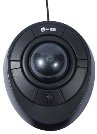 MCSaite Wired Trackball Maus mit Scroll Wheel - Grauer Ball