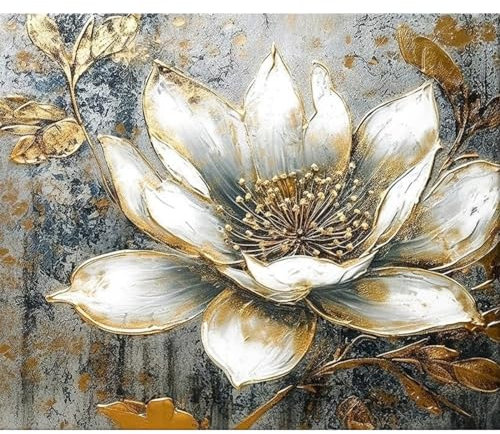 Wishtokee Peinture par Numéros pour Adulte, DIY Peinture Acrylique pour Adultes Enfants débutants Facile sur Toile 40×50 cm avec peintures et pinceaux-sans Cadre