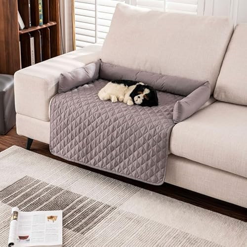 CiCixixi Hundedecke Sofa,Sofaschutz, Handgefertigtes Hundebett waschbar, hundekissen,Couchkissen, Hundematte Flauschiges Hundebett für mittelgroße Hunde (Hellgrau,75 * 75cm)