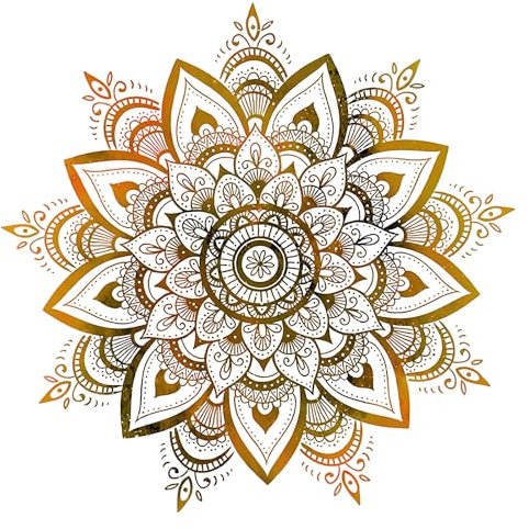 VOSSOT Wandtattoo Mandala,Groß Wandsticker Mandala für Schlafzimmer,Gold Boho Blumen Wandaufkleber,Wandbild Boho Style Flur Yoga Wanddeko,Wohnzimmer Schlafzimmer Wandsticker,Blumen Wandaufkleber