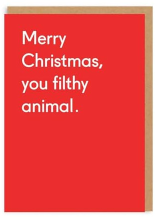 Funny Christmas Card You Filthy Animal Home Alone - Humorous Xmas Greeting Card