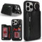Ｈａｖａｙａ Coque pour iPhone 14 Pro Max avec Porte Carte Etui für iPhone 14 Pro Max avec Mousqueton Porte clé Portefeuille Homme Cuir Housse - Noir