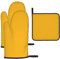 Lot de 3 tissus isolants de haute qualité jaune moutarde - Épais - Durable - Imperméable - Facile à nettoyer - Pour casseroles et poêles découvertes, four à micro-ondes