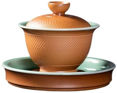 XGTEAHHC Longquan Celadon Gaiwan Handamde Messer, springender Tee, Terrine, Teebereiter, Abdeckung, Schüssel, Teeartikel, Dekorationskollektion, 230 ml