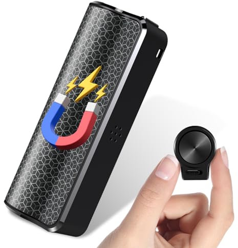 64GB Diktiergerät, Magnetisches Vocie Recorder mit 500 Stunden Daueraufnahme und Spracherkennung, Mini Audio Recorder Aufnahmegerät für Vorlesung, Interview, Meeting, Kopfhörer