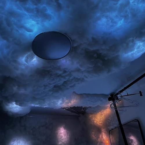 UKLULUAMZ Cloud Ceiling Thunder Cloud Lamp, Creative Cloud Lamp, Bluetooth, Remote Control, Timing Function, Suitable for Bedroom, Party, Game Room Atmosphere Lighting (15M)