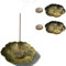 CBRVTY Lot de 2 porte-encens en alliage de lotus, 9 trous, accessoires parfumés avec récupérateur de cendres amovible, pour méditation et yoga