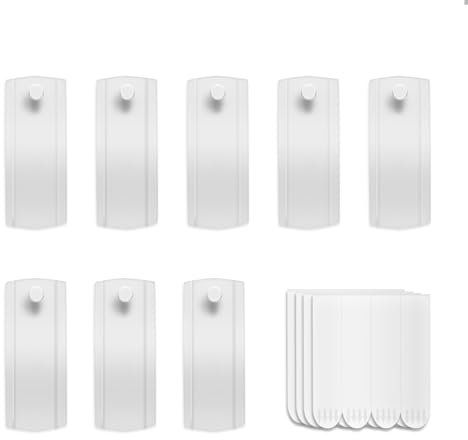 Damage-Free Large Picture Hanging Hooks Heavy Duty - 8 Pack with 12 Removable Adhesive Strips, No Nails Required for Walls