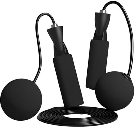 Liwein Comba de saltar, 2 en 1 con mango respetuoso con la piel, para niños, mujeres y hombres, adultos, fitness, cuerda de saltar sin cuerda y 2,8 metros ajustable Speed Rope(negro)