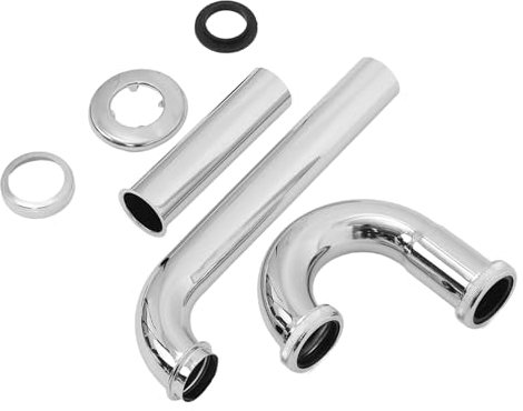 HOLIDYOYO Drain Rods Stainless Pipe Drainage u Bend Pipe for Sink Waste Efficient Bathroom Plumbing Kit