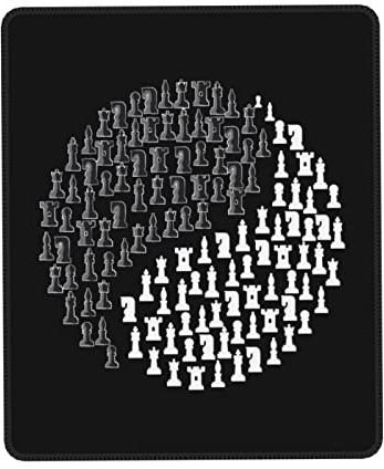Mauspad Schachfiguren In Einem Yin & Yang Ein Schachspieler Mousepad Premium Tischunterlage Waschbar Mausmatte Für Zuhause Tastatur Reisen 25X30CM
