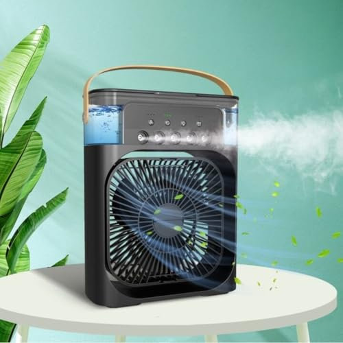Premium Quality Summer 4-in-1 Portable Mini Air Conditioner Fan Ultra Cooling Fan,Water Mist Spray, 5-Speed Evaporative Cooler, Small Humidifier & Desk Fan Multi-Purpose Use
