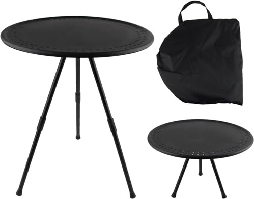Alasum Klappbarer Tragbarer Campingtisch Rund 18.90In Höhenverstellbar Leichtgewichtiger Outdoor Beistelltisch Für Picknick Grillen Camping Wanderungen (Keine Aufbewahrungstasche)