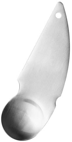 brooksnaji Cuillère Kiwi | Coupe-cuillère Kiwi 2 en 1 en Acier Inoxydable, Coupe-Fruits à Bord dentelé pour Kiwi, Citron, Orange, ustensiles de Cuisine