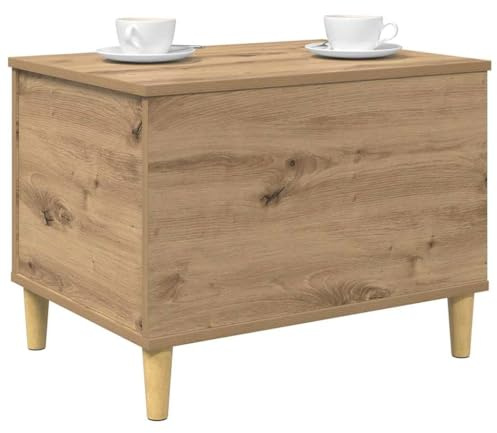 vidaXL Bedside Cabinet Artisan Oak 60 x 44.5 x 45 cm Engineered Wood, Accent Table, Rustic Bedside Cabinet, Compact Nightstand for Bedroom Storage, Wooden Furniture, Functional Home Decor