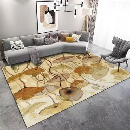 RUGMRZ Teppich Reinigen Moderne Minimalistische Und Langlebige rutschfeste Dekoration Wasserwischbarer Kinderzimmerteppich Gelb Kinderzimmer Mädchen Flur Läufer 200X300CM