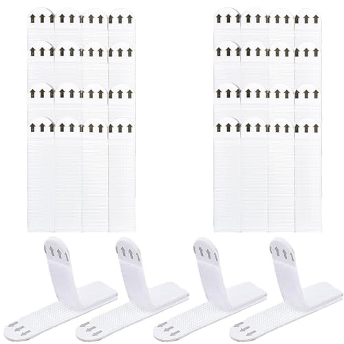 72 Strips (36-Pairs) No Nails Picture Hanging Strips-Heavy Duty Adhesive Wall Hooks, Damage-Free Waterproof Fasteners for Photos, Mirrors, Posters & Home Decor(16×70mm)