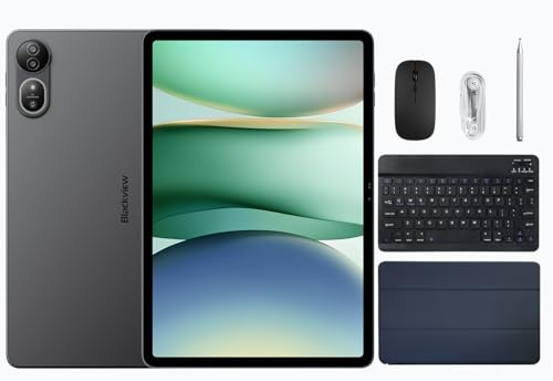 Blackview MEGA 12 | 12,2 2.4K 120Hz | 48GB RAM + 256GB (2TB) | Space Grey | Tablet 5G | Android 16 | Dimensity 7200 | 50MP + 13MP | 10000mAh | IP69K | WiFi 6E | Inklusive BT-Tastatur & Drahtlose Maus