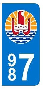 Adesivo 987 con Stemma Polinesia Targa Moto (6,3 x 2,9 cm)