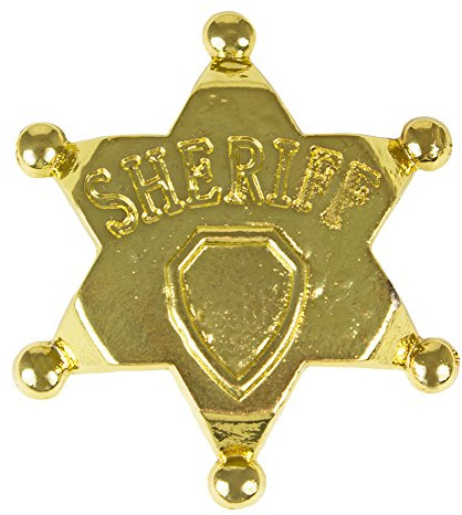 Funny Fashion Cowboy Sheriffstern aus Metall - Gold - Tolles Zubehör zum Wilder Westen Kostüm